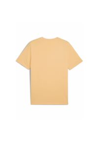 Puma - Męska koszulka Essentials z małym logo No. 1 PUMA Almost Apricot Orange. Kolor: żółty, pomarańczowy, wielokolorowy. Wzór: haft