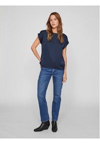 Vila T-Shirt Ellette 14059563 Granatowy Regular Fit. Kolor: niebieski. Materiał: syntetyk
