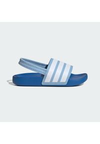 Adidas - Klapki adilette Estrap Kids. Okazja: na plażę. Kolor: biały, wielokolorowy, niebieski