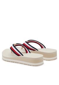 TOMMY HILFIGER - Tommy Hilfiger Japonki Th Corp Mid Wedge Beach Sandal FW0FW08517 Beżowy. Kolor: beżowy. Materiał: materiał #6