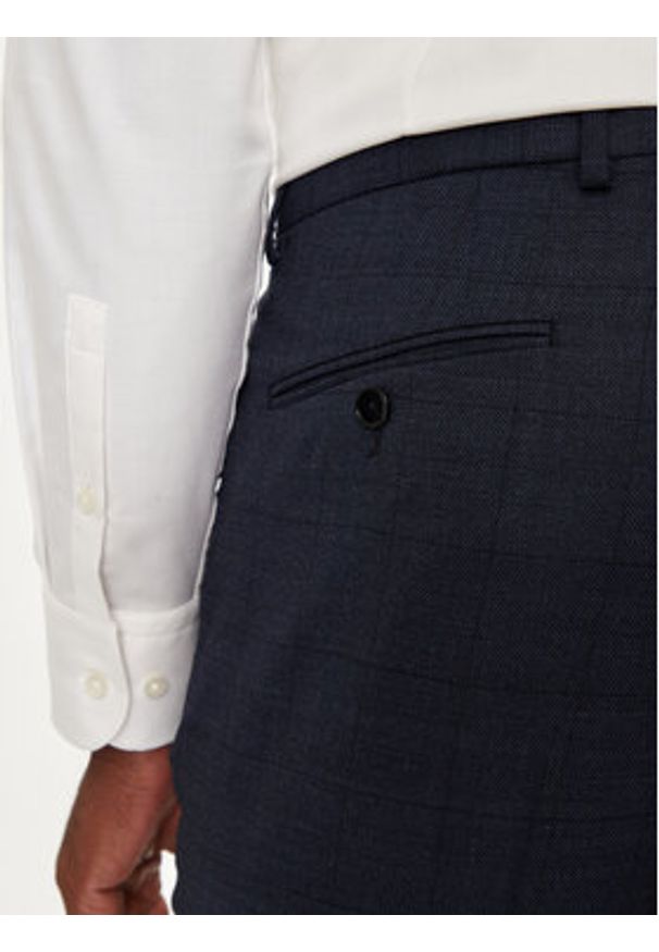 BOSS Garnitur 50528142 Granatowy Slim Fit. Kolor: niebieski. Materiał: wełna