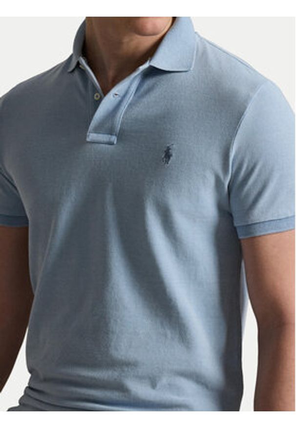 Polo Ralph Lauren Polo 710970582001 Niebieski jasny Custom Slim Fit. Typ kołnierza: polo. Kolor: niebieski. Materiał: bawełna