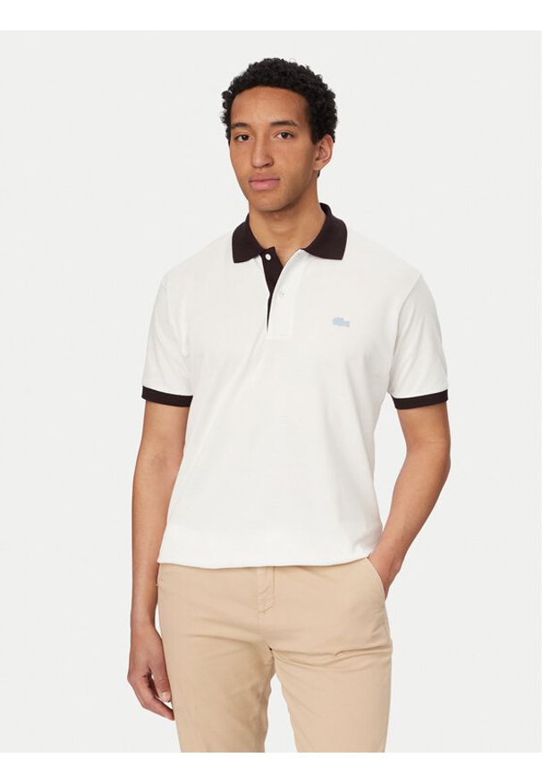 Lacoste Polo PH2017 Biały Regular Fit. Typ kołnierza: polo. Kolor: biały. Materiał: bawełna