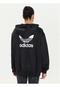 Adidas - adidas Bluza adicolor Trefoil IU2409 Czarny Oversize. Kolor: czarny. Materiał: syntetyk, bawełna