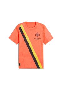 Puma - Męska koszulka KIDSUPER × MANCHESTER CITY PUMA Neon Sun Black Orange. Kolor: czarny, pomarańczowy, wielokolorowy, żółty