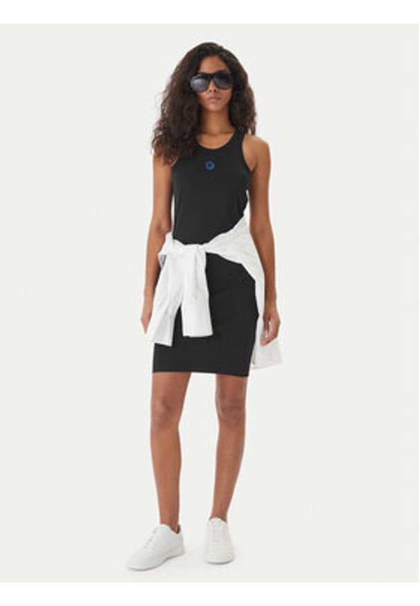 Hugo - HUGO Sukienka codzienna Necerie_B 50563773 Czarny Extra Slim Fit. Okazja: na co dzień. Kolor: czarny. Materiał: bawełna. Typ sukienki: proste. Styl: casual