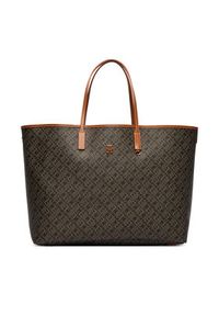 TOMMY HILFIGER - Tommy Hilfiger Torebka Th Monoplay Maxi Tote Le AW0AW18850 Czarny. Kolor: czarny. Materiał: skórzane #6