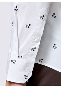Pako Lorente - PAKO LORENTE - Biała koszula męska w wiśnie. Okazja: na co dzień. Kolor: biały. Materiał: elastan, bawełna. Długość rękawa: długi rękaw. Długość: długie. Styl: casual #3