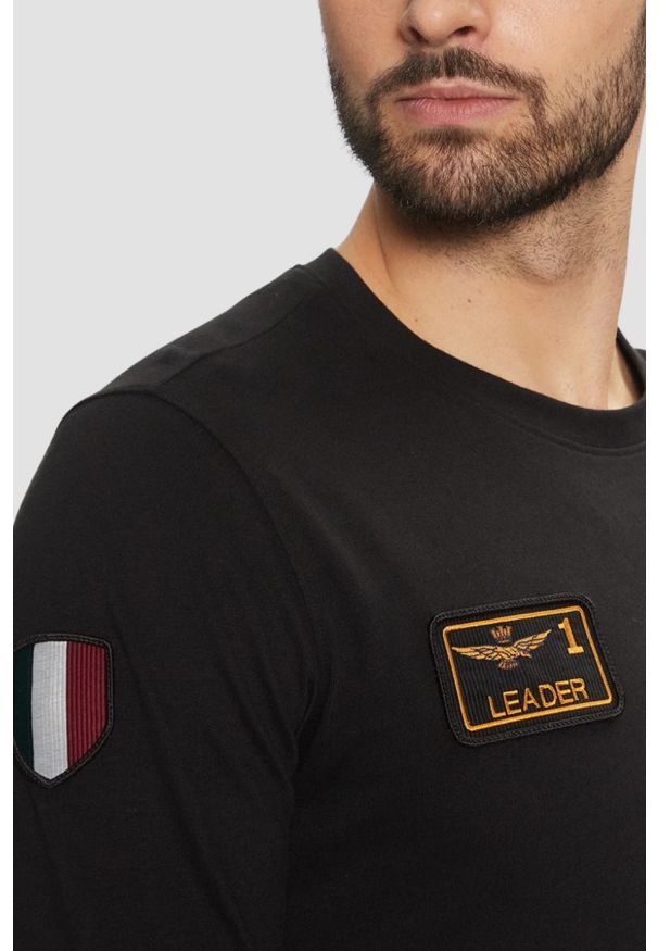 Aeronautica Militare - AERONAUTICA MILITARE Czarny męski longsleeve With Patches, Rozmiar 3XL. Kolor: niebieski. Długość rękawa: długi rękaw