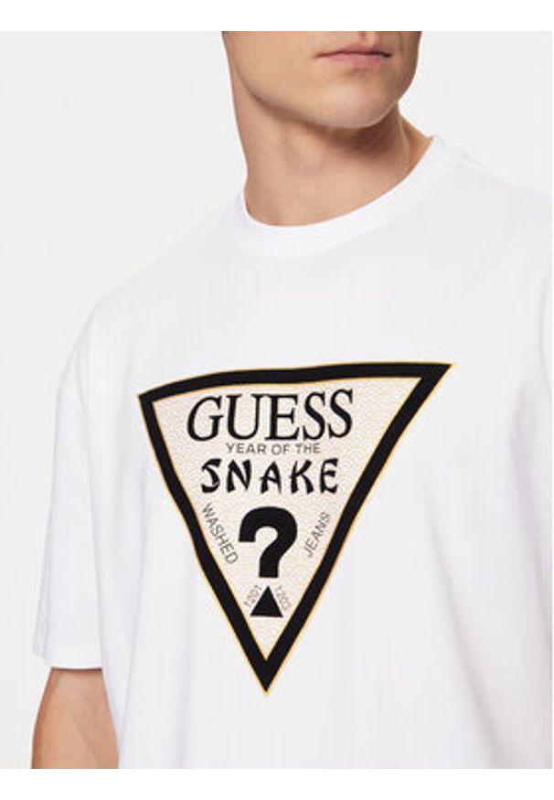 Guess T-Shirt M5RI91 KAC30 Biały Oversize. Kolor: biały. Materiał: bawełna