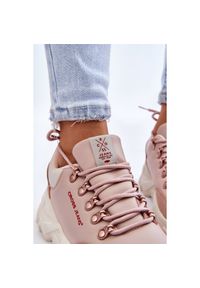Damskie Sneakersy Na Platformie Cross Jeans KK2R4072C Nude różowe. Zapięcie: sznurówki. Kolor: różowy. Materiał: materiał, skóra ekologiczna. Obcas: na platformie #3