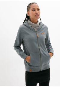 bonprix - Bluza rozpinana z kapturem, z czystej bawełny. Typ kołnierza: kaptur. Kolor: zielony. Materiał: bawełna, skóra #1