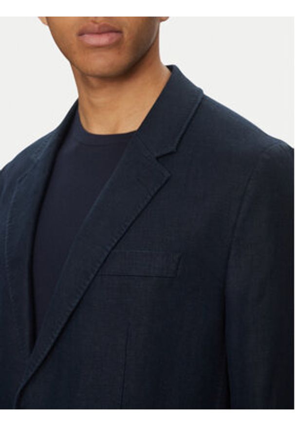 Michael Kors Marynarka CS5100TBEY Granatowy Slim Fit. Kolor: niebieski. Materiał: len