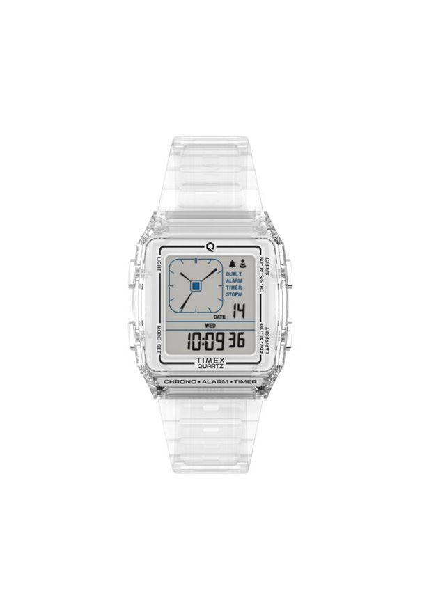 Timex Zegarek Q LCA TW2W45200 Przezroczysty