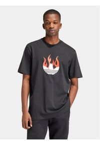Adidas - adidas T-Shirt Flames Logo IS0178 Czarny Loose Fit. Kolor: czarny. Materiał: bawełna