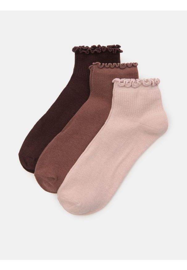 Sinsay - Prążkowane skarpetki 3 pack - wielobarwny. Materiał: prążkowany