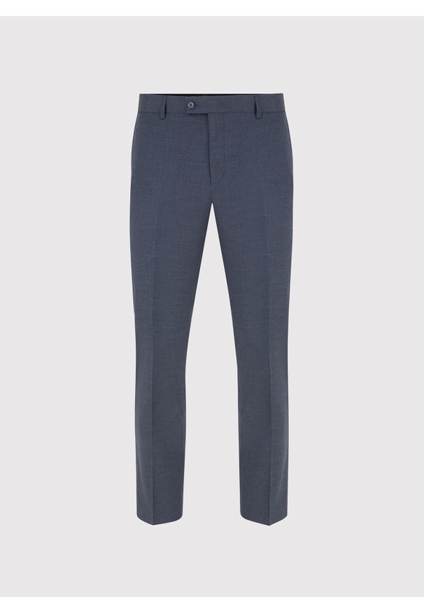Pako Lorente - PAKO LORENTE – Granatowe spodnie garniturowe. Kolor: niebieski. Materiał: poliester, elastan, wiskoza. Wzór: melanż