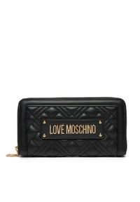 Love Moschino - LOVE MOSCHINO Duży Portfel Damski JC5600PP1MLA0000 Czarny. Kolor: czarny. Materiał: skóra