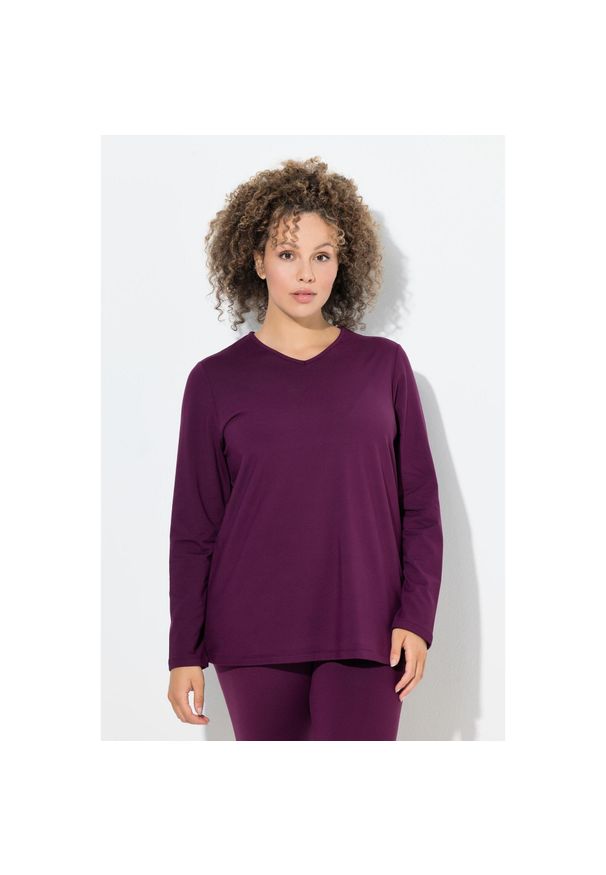 ULLA POPKEN - Damskie Bluzka narciarska funkcyjna szybkoschnąca komin długi rękaw. Typ kołnierza: komin. Kolekcja: plus size. Kolor: czerwony. Materiał: poliester, materiał, elastan. Długość rękawa: długi rękaw. Długość: długie