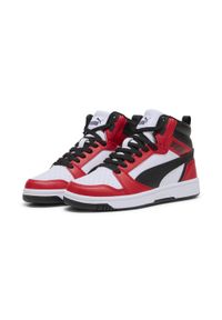 Puma - Buty Rebound V6 Mid Jr Rozmiar 36 - 393831-03 Biały. Kolor: biały, czerwony, wielokolorowy, czarny
