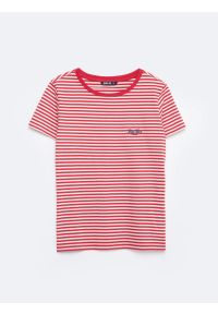Big-Star - Koszulka damska w paski czerwono-biała Zenaida 603. Kolor: czerwony. Materiał: dzianina, bawełna. Wzór: paski. Styl: klasyczny #6