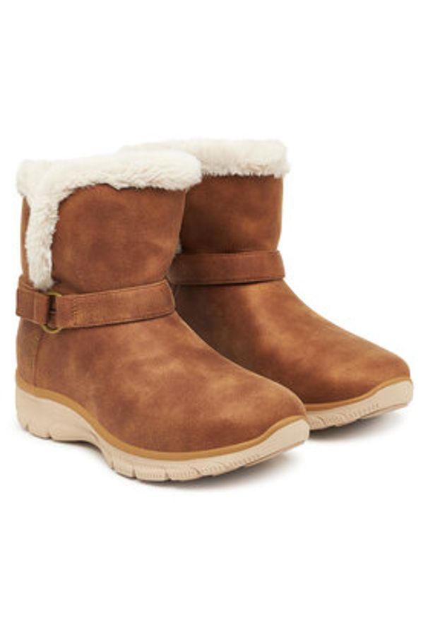 skechers - Skechers Botki Easy Going 168045/CSNT Brązowy. Kolor: brązowy. Materiał: skóra