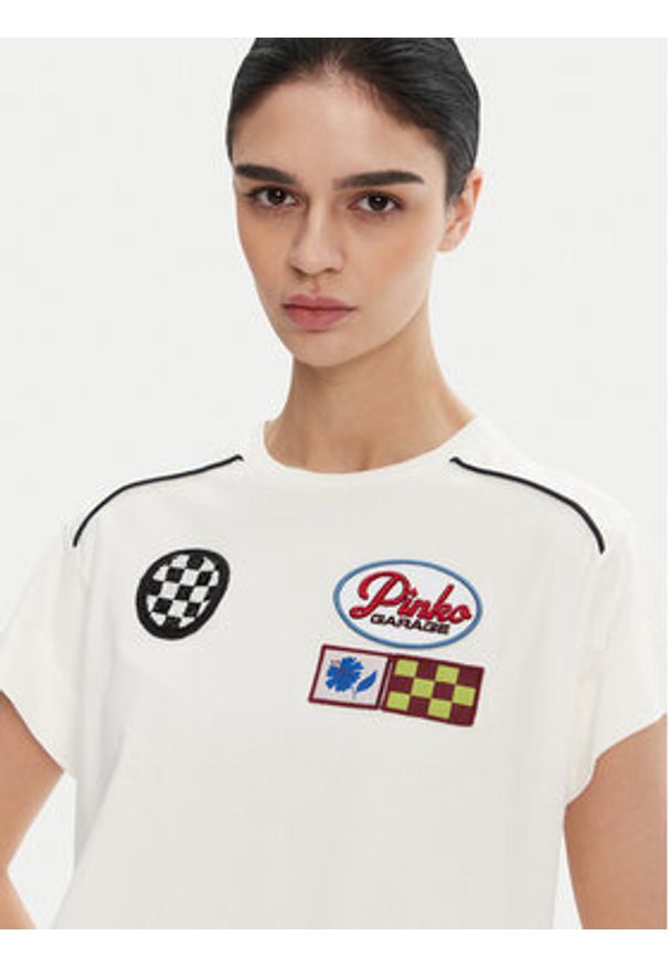 Pinko - PINKO T-Shirt 105270 A2ME Biały Regular Fit. Kolor: biały. Materiał: bawełna