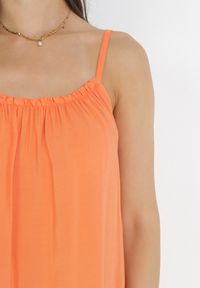 Born2be - Pomarańczowa Sukienka Sumire. Okazja: na plażę, na co dzień. Kolor: pomarańczowy. Materiał: tkanina, wiskoza. Długość rękawa: na ramiączkach. Sezon: lato. Typ sukienki: oversize, proste, w kształcie A. Styl: wakacyjny, casual #2