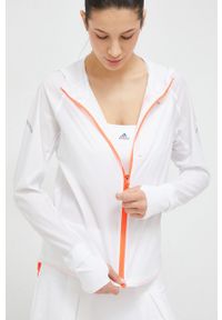 adidas Performance wiatrówka Fast kolor biały przejściowa. Kolor: biały. Materiał: tkanina, materiał #4