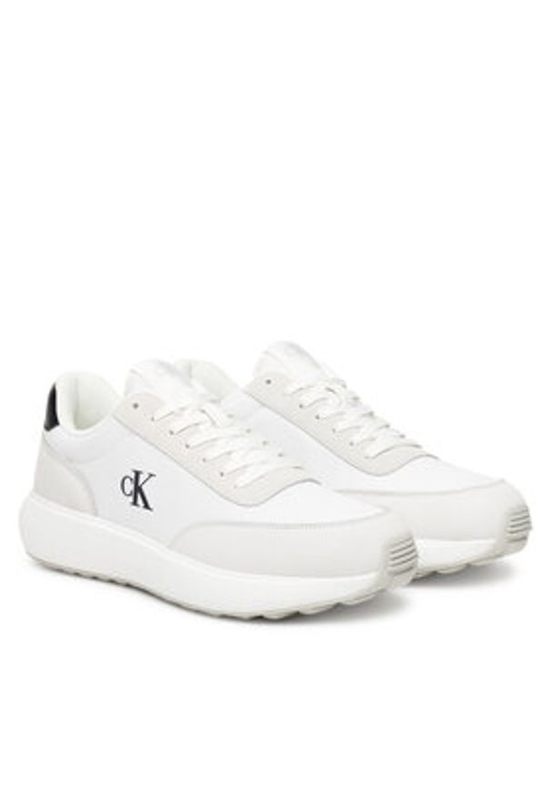 Calvin Klein Jeans Sneakersy YM0YM01370 Biały. Kolor: biały. Materiał: skóra