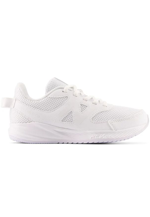 Buty dziecięce New Balance YK570LW3 – białe. Okazja: na uczelnię, na co dzień. Kolor: biały. Materiał: syntetyk, materiał. Szerokość cholewki: normalna. Sport: turystyka piesza, bieganie