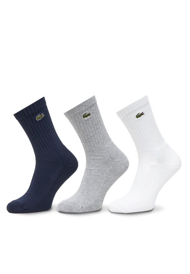 Lacoste Zestaw 3 par wysokich skarpet unisex RA4182 Kolorowy. Materiał: materiał, bawełna. Wzór: kolorowy