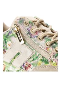 Sneakersy damskie Rieker, niski fason sznurowanie kwiatowy wzór platformowa podeszwa modny charakter stabilna konstrukcja miękka wkładka komfort nosz. Zapięcie: sznurówki. Kolor: zielony. Materiał: jeans, zamsz. Szerokość cholewki: normalna. Wzór: kwiaty. Sezon: wiosna, lato. Styl: klasyczny #8