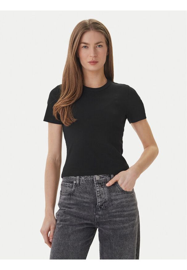 only - ONLY T-Shirt Val 15339774 Czarny Slim Fit. Kolor: czarny. Materiał: bawełna