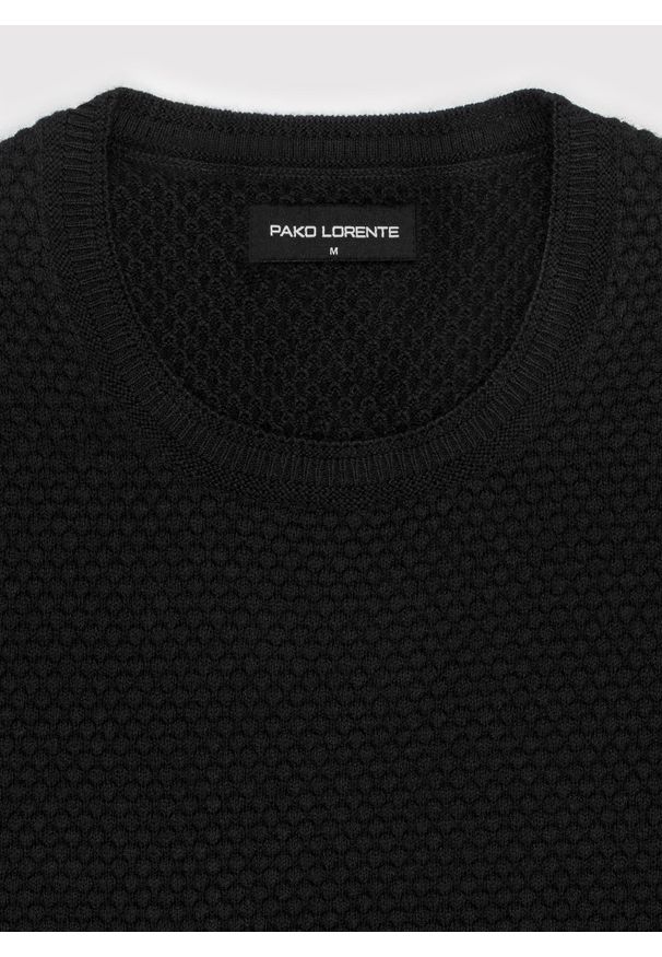 Pako Lorente - PAKO LORENTE - Sweter męski w kolorze czarnym. Kolor: beżowy, czarny. Materiał: wełna, bawełna. Sezon: jesień
