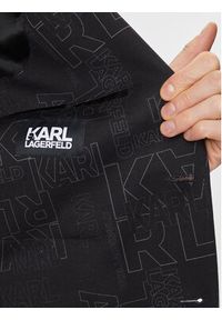 Karl Lagerfeld - KARL LAGERFELD Marynarka 155205 541007 Czarny Slim Fit. Typ kołnierza: dekolt w karo. Kolor: czarny. Materiał: syntetyk #4