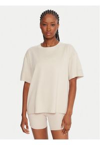 Reebok T-Shirt RK25315CCW Beżowy Regular Fit. Kolor: beżowy. Materiał: bawełna