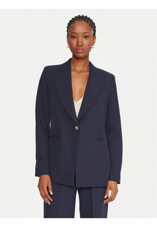 Maryley Marynarka 25IB187/M06/43BL Granatowy Regular Fit. Kolor: niebieski. Materiał: syntetyk