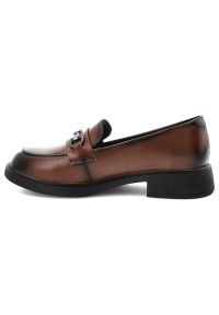 Mokasyny damskie Vinceza, skóra naturalna wsuwany fason klasyczny loafer ozdobna klamra stabilny niski obcas solidna podeszwa, brązowe, 39991. Zapięcie: klamry. Kolor: brązowy. Materiał: skóra. Obcas: na obcasie. Styl: klasyczny. Wysokość obcasa: niski #3