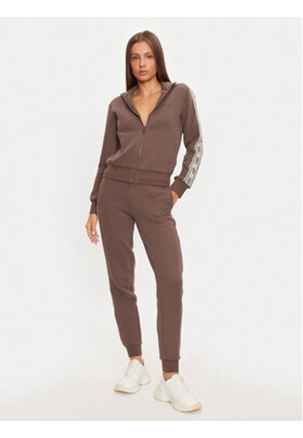 Guess Spodnie dresowe Britney V2YB15 KB3P2 Brązowy Regular Fit. Kolor: brązowy. Materiał: syntetyk, bawełna