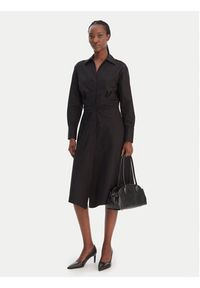 BOSS Sukienka koszulowa Drepill 50553673 Czarny Regular Fit. Kolor: czarny. Materiał: bawełna. Typ sukienki: koszulowe #3