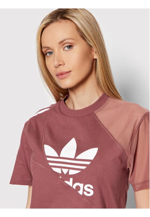 Adidas - adidas T-Shirt adicolor Split Trefoil HC7044 Różowy Regular Fit. Kolor: różowy. Materiał: bawełna