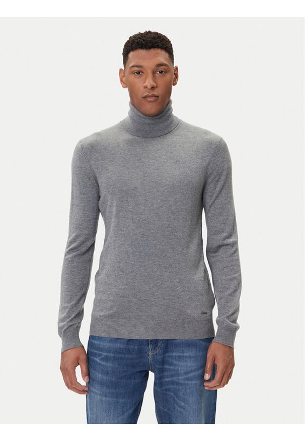 Guess Golf M5BR09 Z0432 Szary Regular Fit. Typ kołnierza: golf. Kolor: szary. Materiał: syntetyk