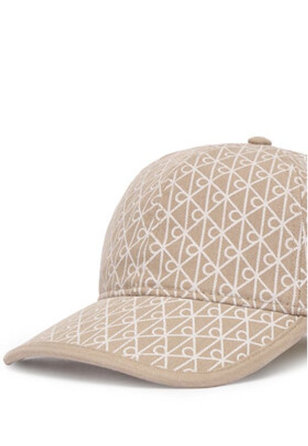 Calvin Klein Czapka z daszkiem Emblem Print W Leather Patch Cap LV04F5036G Beżowy. Kolor: beżowy. Materiał: bawełna. Wzór: nadruk