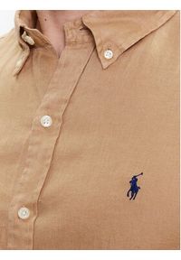 Polo Ralph Lauren Koszula 710829443014 Beżowy Slim Fit. Typ kołnierza: polo. Kolor: beżowy. Materiał: len