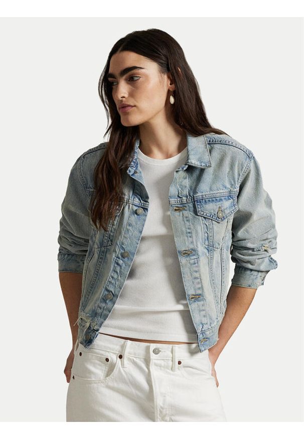 Polo Ralph Lauren Kurtka jeansowa 211969393001 Niebieski Regular Fit. Typ kołnierza: polo. Kolor: niebieski. Materiał: bawełna