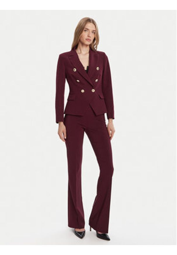 Rinascimento Marynarka CFC0126227003 Bordowy Slim Fit. Kolor: czerwony. Materiał: syntetyk