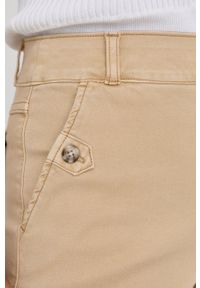 Spanx spodnie damskie kolor beżowy proste high waist. Okazja: na co dzień. Stan: podwyższony. Kolor: beżowy. Materiał: tkanina. Styl: casual #4