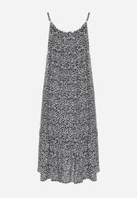 Born2be - Czarna Rozkloszowana Sukienka z Bawełny w Kwiatowy Wzór Nilaretia. Okazja: na co dzień. Kolor: czarny. Materiał: bawełna. Długość rękawa: na ramiączkach. Wzór: kwiaty. Sezon: lato. Typ sukienki: rozkloszowane. Styl: casual #3