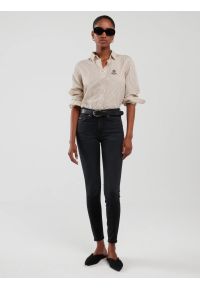 Big-Star - Jeansy damskie push up z wysokim stanem szare Melinda High Waist 895. Stan: podwyższony. Kolor: szary. Styl: sportowy, elegancki, rockowy
